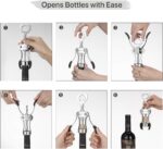 Beneno Wine Opener, Zinc Alloy Premium Wing Corkscrew with Multifunctional Bottles Opener, Sharp Wine Corkscrew with Ergonomic Non-Slip Wing Handle, Upgrade - Image 5