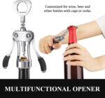 KORCCI Wine Opener, Heavy-Duty Zinc Alloy Wing Corkscrew, Premium Beer Bottle Opener, Multifunctional Wine Accessories with Ergonomic Handle and Sharp Screw, for Kitchen, Bar, Restaurant, Bartenders - Image 5