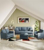 Loveseat Sofa, 51" Love Seat, Comfy Teddy Small Loveseat for Small Spaces, Tool-Free Setup Sofa Couch for Bedroom, All-Wood Couches for Living Room, No Pillow Included, Blue Grey - Image 9
