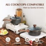 SENSARTE Nonstick Saucepan with Lid, 1.5 Quarts Small Pot with Swiss Granite Coating, Stay-cool Handle, Multipurpose Handy Sauce Pot Small Kitchen Cooking Pot, Induction Comptable, PFOA Free - Image 3