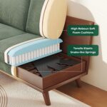 Vesgantti 68" Loveseat Sofa - Green, Comfy Corduroy with Spring Cushion, Solid Wood Frame, Modern Deep Seat, Bedroom & Living Room, Office Couch - Image 5