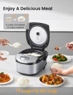 COMFEE' Rice Cooker 12 Cups Cooked/6 Cups Uncooked, Portable Non-Stick Rice Maker, Japanese Rice Cooker with Fuzzy Logic Technology, 24-Hour Timer Delay, 11 Presets, Steamer, Fast Rice Cooker, Grain Cooker, Black - Image 4