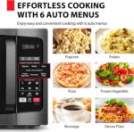 TOSHIBA ML-EM09PA(BS) Small Microwave Oven with 6 Auto Menus, Mute Function & Child Lock, LED Lighting, Perfect for Apartment, 0.9 Cu Ft, 10.6 Inch Removable Turntable, 900W, Black Stainless Steel - Image 4