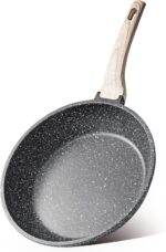 CAROTE Nonstick Frying Pan Skillet,Non Stick Granite Fry Pan Egg Pan Omelet Pans, Stone Cookware Chef's Pan, PFOA Free,Induction Compatible(Classic Granite, 8-Inch) - Image 2