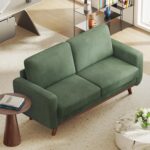 Vesgantti 68" Loveseat Sofa - Green, Comfy Corduroy with Spring Cushion, Solid Wood Frame, Modern Deep Seat, Bedroom & Living Room, Office Couch - Image 8