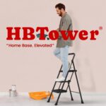 HBTower Step Ladder, Folding Step Stool with Wide Anti-Slip Pedal, Sturdy Steel Ladder, Convenient Handrail, Lightweight, Portable Steel Step Stool - Image 8