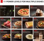 TOSHIBA ML-EM09PA(BS) Small Microwave Oven with 6 Auto Menus, Mute Function & Child Lock, LED Lighting, Perfect for Apartment, 0.9 Cu Ft, 10.6 Inch Removable Turntable, 900W, Black Stainless Steel - Image 5