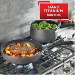 T-fal Ultimate Hard Anodized Nonstick Fry Pan Set 2 Piece, 8, 10 Inch, Oven Broiler Safe 400F, Kitchen, Cookware, Pots and Pans Set Non Stick, Frying Pans, Dishwasher Safe, Black - Image 4