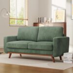 Vesgantti 68" Loveseat Sofa - Green, Comfy Corduroy with Spring Cushion, Solid Wood Frame, Modern Deep Seat, Bedroom & Living Room, Office Couch - Image 7