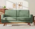 Vesgantti 68" Loveseat Sofa - Green, Comfy Corduroy with Spring Cushion, Solid Wood Frame, Modern Deep Seat, Bedroom & Living Room, Office Couch - Image 2