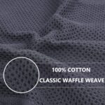 Homaxy 100% Cotton Waffle Weave Kitchen Dish Cloths, Ultra Soft Absorbent Quick Drying Dish Towels, 12 x 12 Inches, 6-Pack, Dark Grey - Image 3