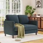 Loveseat Sofa, 51" Love Seat, Comfy Teddy Small Loveseat for Small Spaces, Tool-Free Setup Sofa Couch for Bedroom, All-Wood Couches for Living Room, No Pillow Included, Blue Grey - Image 8