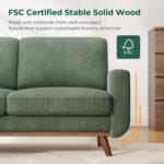 Vesgantti 68" Loveseat Sofa - Green, Comfy Corduroy with Spring Cushion, Solid Wood Frame, Modern Deep Seat, Bedroom & Living Room, Office Couch - Image 4