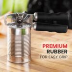 Zulay Kitchen Heavy Duty Stainless Steel Can Opener Manual with Bottle Opener - Rust Proof Manual Can Opener With Turn Knob & Comfy Soft Grip Handles - Black - Image 8