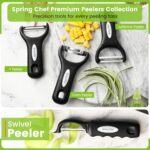 Spring Chef Premium Swivel Vegetable Peeler, Soft Grip Handle and Ultra Sharp Stainless Steel Blades - Perfect Kitchen Peeler For Veggie, Fruit, Potato, Carrot, Apple - Black - Image 9