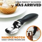 Spring Chef Heavy Duty Ice Cream Scoop with Comfortable Handle - Professional Ice Cream Scooper for Gelato, Sorbet, Cookie Dough, Melon, Frozen Yogurt - Dishwasher Safe Metal Kitchen Tool - Black - Image 9