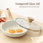 SENSARTE Nonstick Ceramic Frying Pan with Lid 8/9.5/10/11/12.5 Inch Omelet Pan Skillet, Free of Intentionally Added PFAS/PTFE Non-toxic Chef's Pan Induction Compatible Pan, Heat Resistant Handle - Image 7