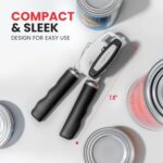 Zulay Kitchen Heavy Duty Stainless Steel Can Opener Manual with Bottle Opener - Rust Proof Manual Can Opener With Turn Knob & Comfy Soft Grip Handles - Black - Image 5