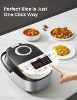 COMFEE' Rice Cooker 12 Cups Cooked/6 Cups Uncooked, Portable Non-Stick Rice Maker, Japanese Rice Cooker with Fuzzy Logic Technology, 24-Hour Timer Delay, 11 Presets, Steamer, Fast Rice Cooker, Grain Cooker, Black - Image 5