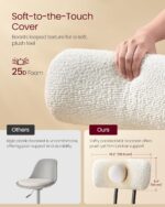 VASAGLE 360° Swivel Bar Stools Set of 2, Counter Height Bar Stools with Back, Boucle Fabric, Contemporary Modern, 25.4 Inch Tall, Kitchen and Home Bar, Cloud White ULBC130W01V1 - Image 6