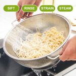 Colander Stainless Steel 3-Quart, Strainer for Kitchen Food, Dishwasher Safe - Image 6