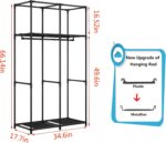SORCEDAS Portable Wardrobe Closet Storage Organizer Metal Hanging Rack Non-Woven Fabric 34 Inch Black - Image 6