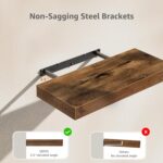 QEEIG Bathroom Shelves Over Toilet - Wall Mounted Floating Shelves Toilet Paper Storage Small Farmhouse Decor Shelf 16 inch Set of 3, Rustic Brown (019-BN3) - Image 9