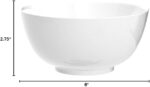 DELLING Ultra-Strong 22 Ounce Soup Bowls, Cereal Bowl, 6 inch Bowls Set, White Ceramic Bowls, White Bowls for Kitchen, Snack Rice Pasta Salad Oatmeal, Set of 6, Dishwasher & Microwave Safe - Image 9