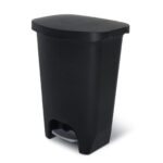 Glad 13 Gallon Trash Can | Plastic Kitchen Waste Bin with Odor Protection of Lid | Hands Free with Step On Foot Pedal and Garbage Bag Rings, Black - Image 2