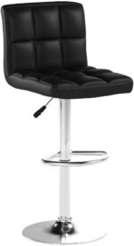 BestOffice Bar Stools Set of 2, Adjustable PU Leather Swivel Barstools, Modern Counter Stools with Back and Footrest, Counter Height Barstools for Bar, Kitchen and Dining Room - Image 6