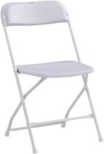 VINGLI 10 Pack White Plastic Folding Chair, Indoor Outdoor Portable Stackable Commercial Seat with Steel Frame 350lb. Capacity for Events Office Wedding Party Picnic Kitchen Dining - Image 6