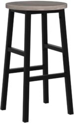 Bar Stools, Set of 2 Round Bar Chairs with Footrest, 24.4 Inch Kitchen Breakfast Bar Chairs, Industrial Bar Stools, Easy Assembly, for Dining Room, Kitchen, Greige BAHG0201Z - Image 5