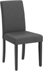 Yaheetech Dining Chairs Set of 4 Fabric Parson Upholstered Kitchen Chairs with Padded Seat and Solid Wood Legs for Dining Room/Restaurant, Armless Design, Dark Grey - Image 5