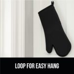 GORILLA GRIP BPA-Free Soft Silicone Oven Mitts, Heat Resistant and Waterproof Cooking Gloves, Thick Cotton Lining, Flexible Gripping for Baking Grilling, Kitchen Potholders Set of 2, 12.5x8.3, Black - Image 10