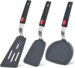 Silicone Spatula Turner Set of 3, Beijiyi 600°F Heat Resistant Cooking Spatulas for Nonstick Cookware, Large Flexible Kitchen Utensils BPA Free Rubber Spatula Set for Egg, Pancake, Fish, Burger - Image 2