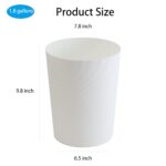 UUJOLY Plastic Small Trash Can Wastebasket, Garbage Container Basket for Bathrooms, Laundry Room, Kitchens, Offices, Kids Rooms, Dorms, (White, 1.8 Gallon) - Image 8