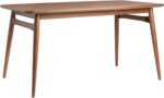 Walker Edison Mid-Century Modern Solid Wood Tapered-Leg Dining Table, 59 Inch, Walnut - Image 2