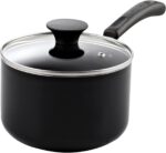 Cook N Home Nonstick Sauce Pan with Glass Lid 2-Qt, Multi-purpose Pot Saucepan Kitchenware, Black, Aluminum - Image 2