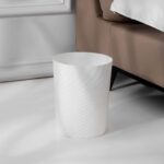 UUJOLY Plastic Small Trash Can Wastebasket, Garbage Container Basket for Bathrooms, Laundry Room, Kitchens, Offices, Kids Rooms, Dorms, (White, 1.8 Gallon) - Image 3