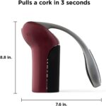 Rabbit Vertical Corkscrew Wine Opener with One-Pull Design, Foil Cutter Included, Easy to Use Manual Lever, Durable Stainless Steel Spiral, Black - Image 3