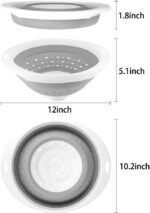 QiMH Collapsible Colander and Strainer, 5 Quart(1.25 gal), Heavey Duty Kitchen Drainer Basket for Pasta, Veggies and Fruits, New Home Apartment Essentials - Image 5