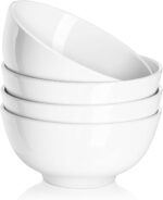 DOWAN 22 OZ White Ceramic Bowls Set of 4 - Perfect for Soup Bowls for Kitchen, Cereal Bowl, Ramen Bowl, Microwave Safe for Oatmeal, Fruit,Salad and Rice Bowl - Dishwasher & Microwave Safe - Image 2
