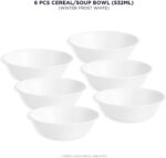 Corelle Vitrelle 6-Piece Soup/Cereal Bowl Set Triple Layer Glass and Chip Resistant, 18-Oz Lightweight Round Bowls, Winter Frost White - Image 3