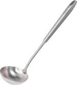 Newness Soup Ladle, [Rustproof, Heat Resistance, Integral Forming] Resilient 304 Stainless Steel Soup Spoon with Vacuum Ergonomic Round Handle, Cooking Spoon for Kitchen, 13.7 Inches - Image 2