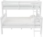 DHP Airlie Twin over Full Bunk Bed, White, Wood Construction, Converts to Twin/Full, 4-Step Ladder, Guard Rails - Image 7