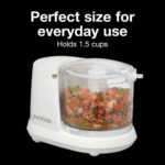 Proctor Silex Durable Electric Vegetable Chopper & Mini Food Processor for Chopping, Puree & Emulsify, 1.5 Cup, White - Image 3