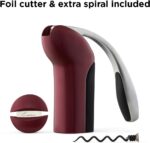 Rabbit Vertical Corkscrew Wine Opener with One-Pull Design, Foil Cutter Included, Easy to Use Manual Lever, Durable Stainless Steel Spiral, Black - Image 4