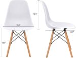 Furmax Modern Style Dining Chair Mid Century Modern DSW Chair, Shell Lounge Plastic Chair for Kitchen, Dining, Bedroom, Living Room Side Chairs Set of 4(White) - Image 4