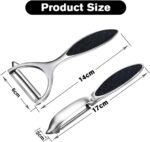 Vegetable Peeler, Potato Peelers for Kitchen Stainless Steel Multi-function Set Fruit Peeler For Kitchen and Household Tools Y & I Shape Swivel Blades with ​2 Orange Citrus Peelers - Image 3