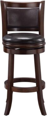 Boraam Augusta Bar Height Swivel Stool, 29-Inch, Cappuccino with Dark Brown PU - Image 5